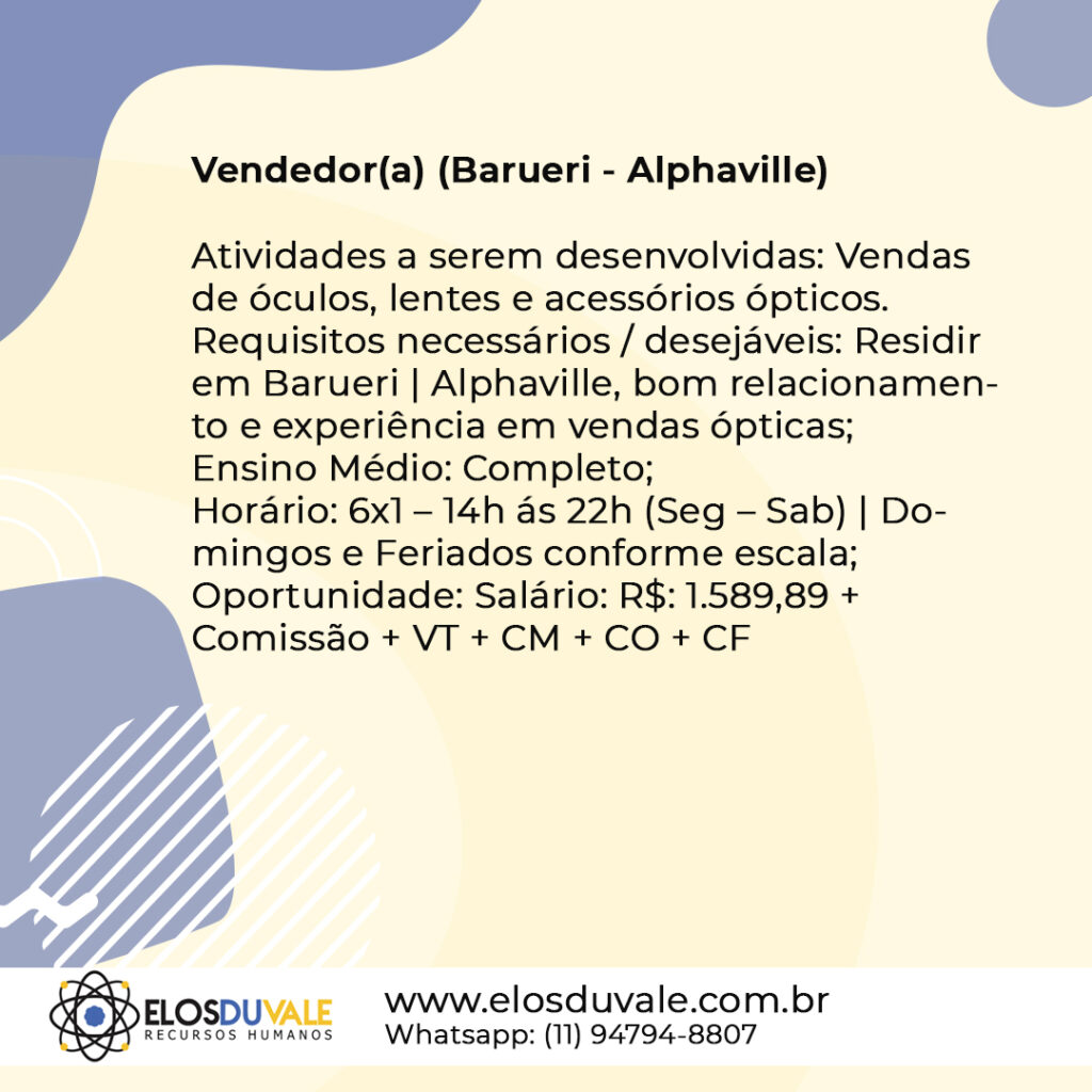 14 - Vendedor(a) (Barueri - Alphaville)