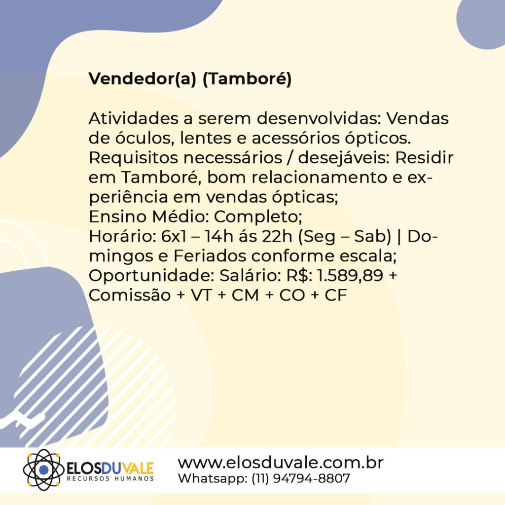 14 - Vendedor(a) (Tamboré)